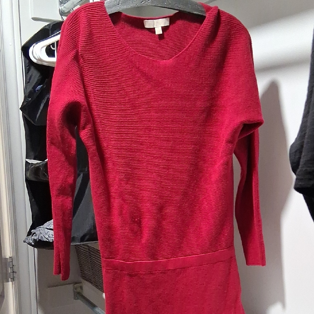 Etcetera Red 3/4 Length Neck Sweater